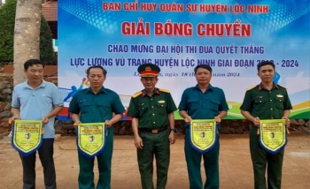 BCH Quân sự huyện Lộc Ninh: Giao lưu giải bóng chuyền nam